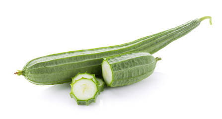 fresh loofah on the white background