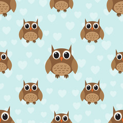 Obraz premium Seamless cute owl pattern