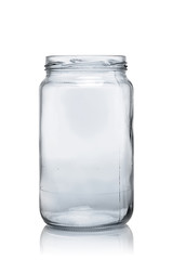 glass jar on white background