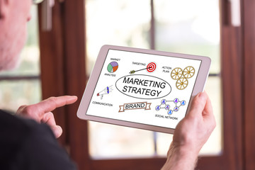 Marketing strategy concept on a tablet