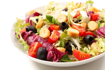 close up on salad