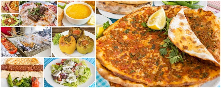 Türk Mutfağından seçme yemekler kolajı