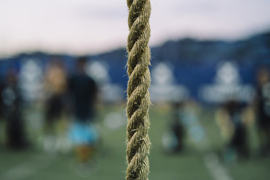 Close-up of rope in gym