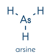 Arsine molecule. Inorganic arsenic compound. Skeletal formula.