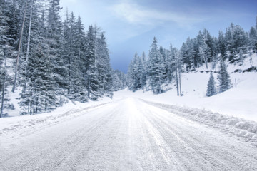 winter road background 