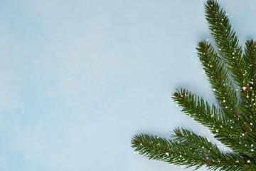 Obraz premium New Year greeting card with place for text. View from above. Happy New Year and Merry Christmas.