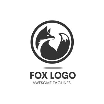 Fox circle Vector Symbol, fox Sign or Logo Template. creative fox Animal Face Modern Simple Design Concept. Isolated.