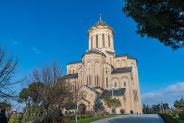 Fototapeta premium TBILISI, GEORGIA - DEC.10, 2017 : Holy Trinity Cathedral of Tbilisi
