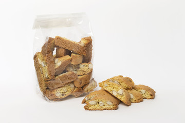 cookies on a white background, cantucci