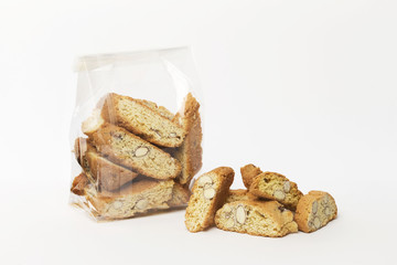 cookies on a white background, almonds