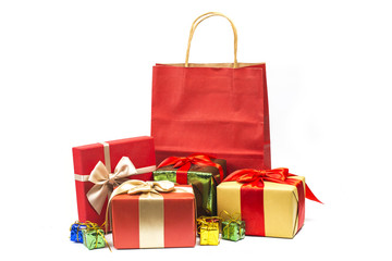 Gift boxes on background