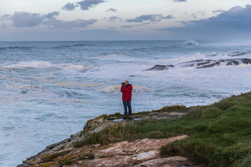 Fototapeta na wymiar day of waves on Galician coasts