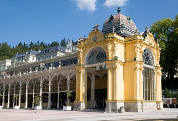 Fototapeta na wymiar Spring water Colonnade in Marianske Lazne, Western Bohemia, Czech republic