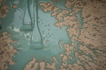 Paint brush in colored water