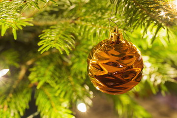 Christmas balls, traditional decorations for xtmas tree, gold white combination