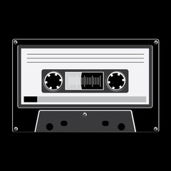 Obraz premium Black and white audio cassete