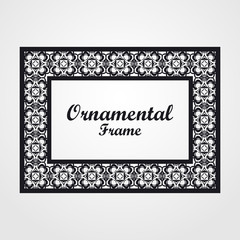Vintage frame with retro ornamental pattern. Vector illustration