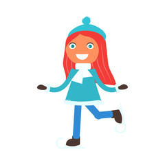 Winter scene with children 