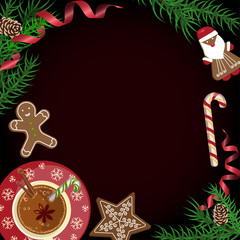 Christmas celebration with hot cocoa