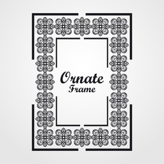 Vintage frame with retro ornamental pattern. Vector illustration