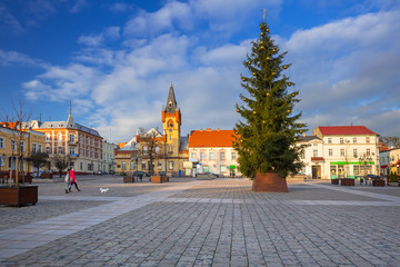 Market squere of Swiecie town in northern Poland