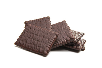 cracker in chocolate glaze isolated