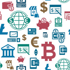 Digital vector bitcoin electronic cryptocurrency