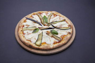 pizza on the dark background