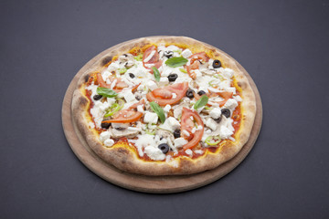pizza on the dark background