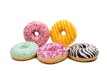 donuts in glaze isolated