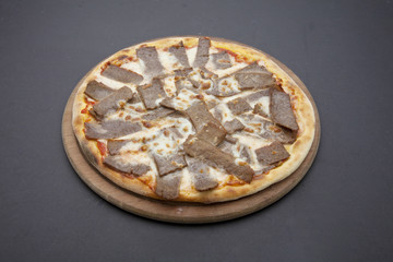 pizza on the dark background