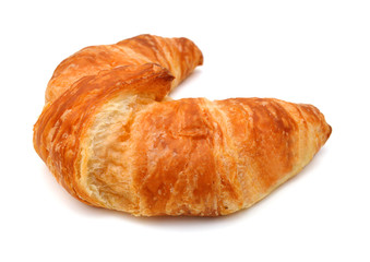 fresh croissant on white background