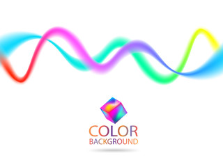 Abstract color wave lines design element with color 3d cube. Vector illustration EPS10.
