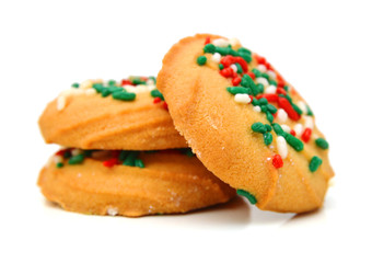 Sugar Cookie With Sprinkles Isolated On White