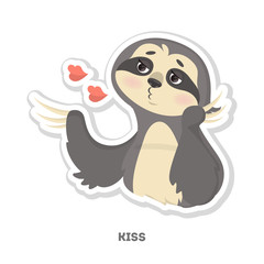 Kissing sloth sticker