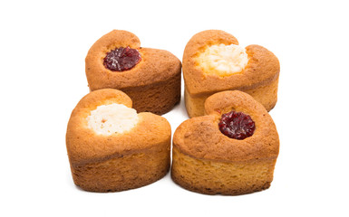 biscuit hearts isolated