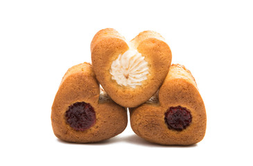 biscuit hearts isolated