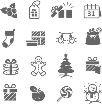 Christmas  decoration icon set