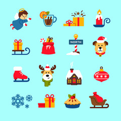 Christmas  decoration icon set