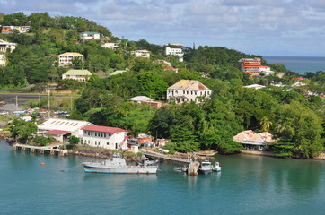 Fototapeta na wymiar A View of Capital Castries, Saint Lucia