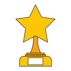 star trophy award competition victory vector illustration