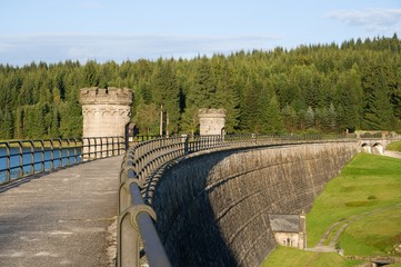 Dam Bedrichov on the river Cerna Nisa in the Jizera mountains, Northern Bohemia, Czech republic