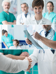 Healthcare professionals banners set