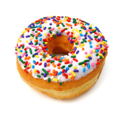 Donut isolated on white background.