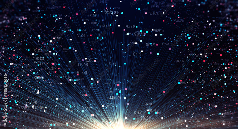 Poster Transfer and storage of data sets/Data transmission channel. Motion of digital data flow. Transferring of big data.