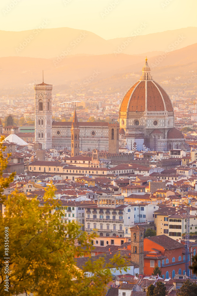 Wall mural view of florence from above, cathedral santa maria del fiore (duomo)