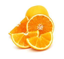 Fresh grapefruits isolated on a white background