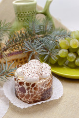 Obraz na płótnie Canvas cake grapes sweet table holiday