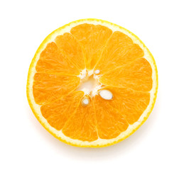 Fresh orange slice isolated on white background