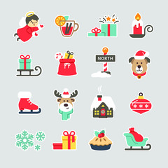 Christmas  decoration icon set